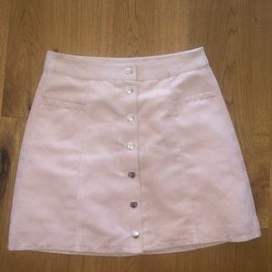 Light pink suede skirt